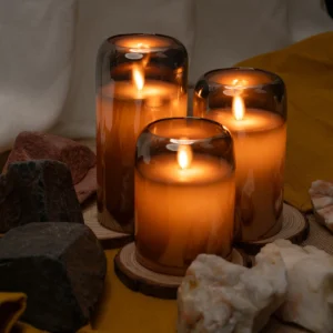 LED Mirrored Hurricane Candles (Set of 3)